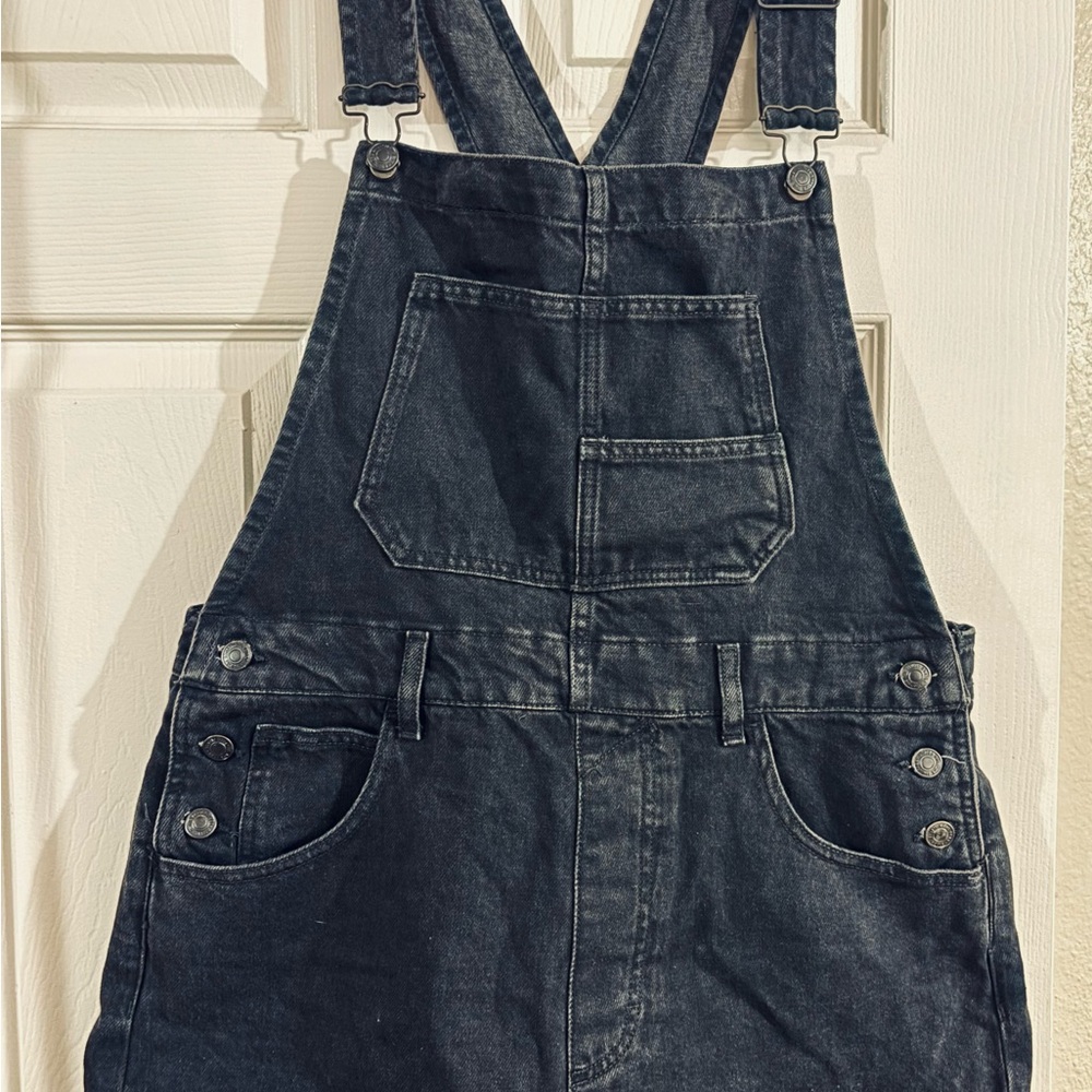 Free People Black Ziggy Shortalls NWOT